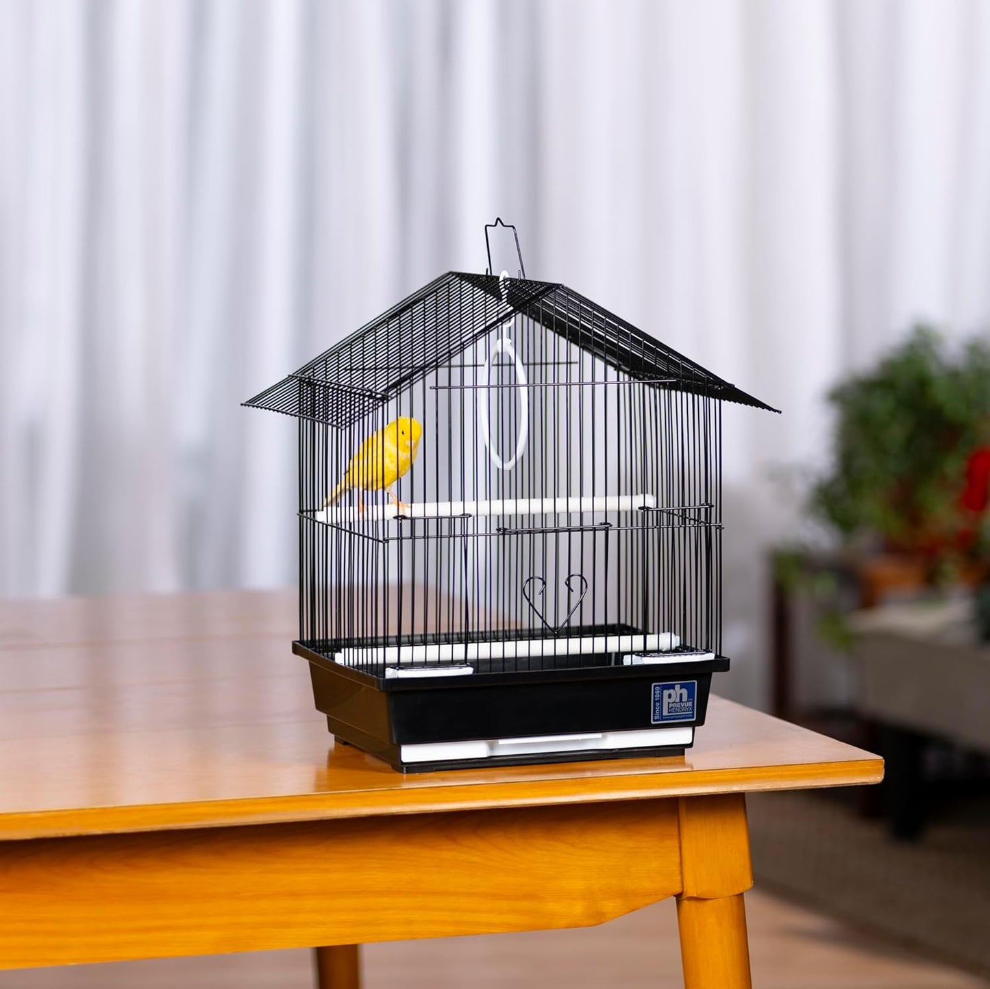 Prevue Pet Products Parakeet Manor Bird Cage with Handle for Home or Travel, Black