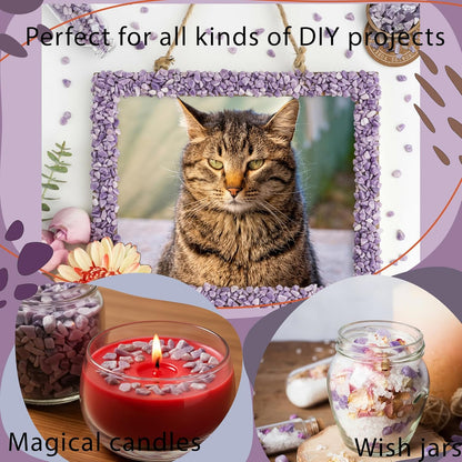 Lepidolite Crystal Chips 2lb (1200+ pcs) – 8-15mm Natural Purple Mica Stones for Aquarium Gravel, Terrarium Decor, Plant Healing,Jewelry Making, Anxiety Relief & Spiritual Gifts