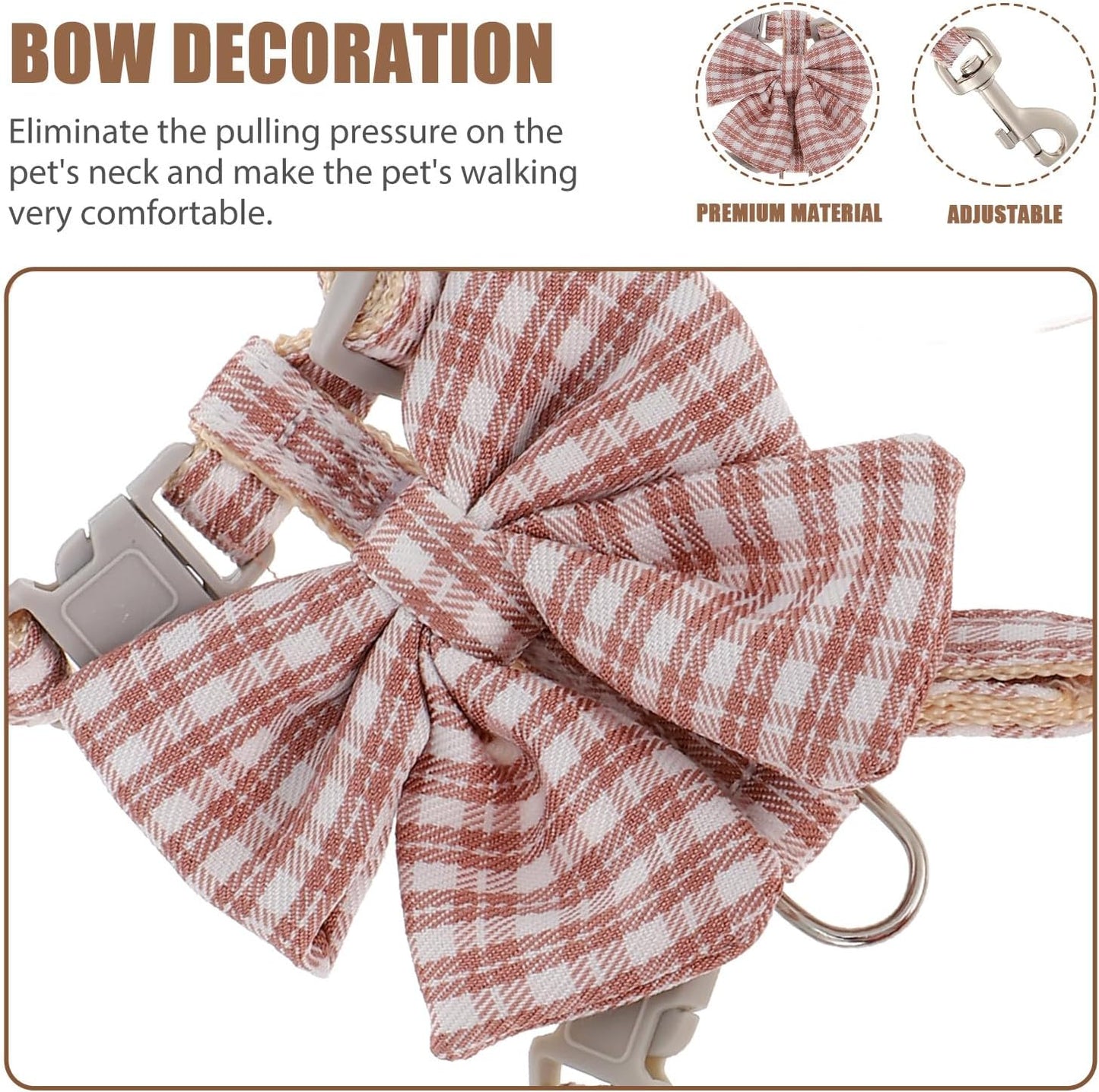 Happyyami Adjustable Cat Harness and Leash Set, No-Escape Soft Pink Vest with 1.0M Traction Rope for Small Cats 3-7 Lbs, Outdoor Walking and Control Pet Supplies