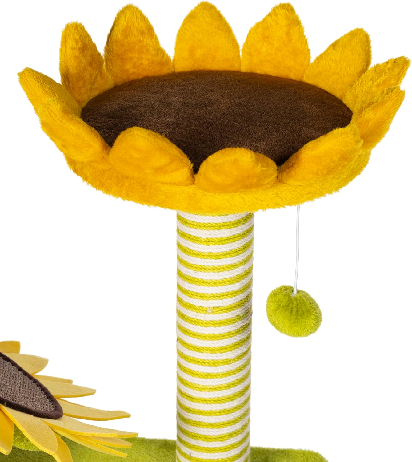 Prevue Pets Sunflower Playground Cat Scratching Post Tree Activity Center with Toy, Green
