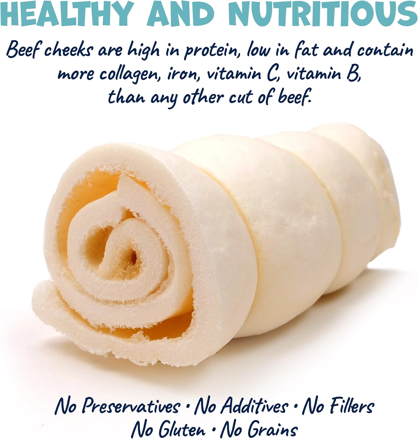 Long Lasting Dog Chews Bundle - Beef Cheek Rolls & Bull Beef Twists for Medium to Large Dogs