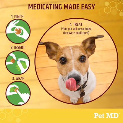 Pet MD Wrap A Pill Cheese & Bacon Flavor Pill Paste for Dogs - Make a Pocket or Pouch to Hide Pills & Medication - 8 oz (Pack of 2)