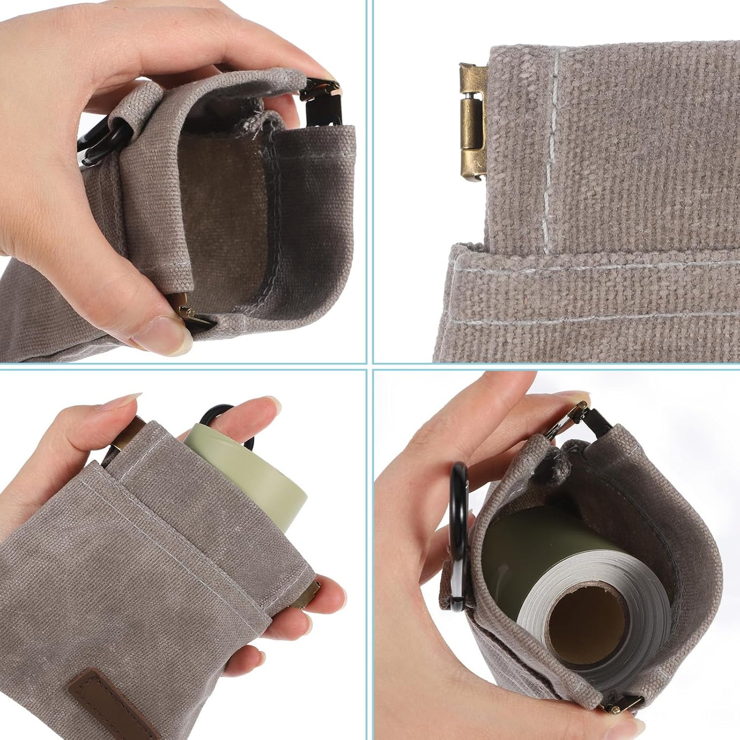 Dog Treat Pouch, Hand Free Dog Training Treat Pouch with Carabiner Portable Auto Closing Pet Walking Bag for Travel or Outdoor Use Pocket Sized Training Holder Pets Feed Snack Reward Pocket (Grey)