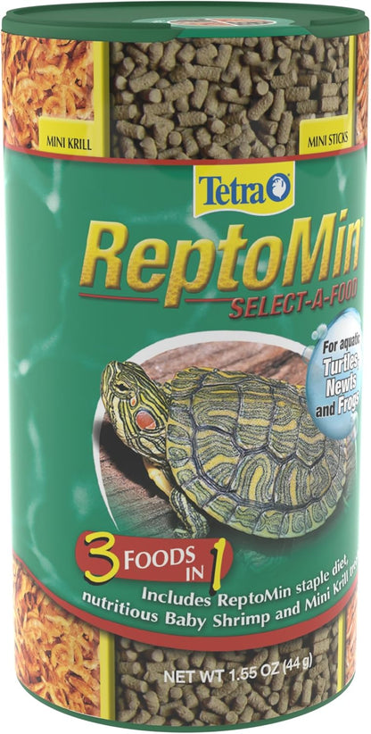 Tetra ReptoMin Select-A-Food 1.55 Ounces, For Aquatic Turtles, Newts And Frogs, Variety Pack