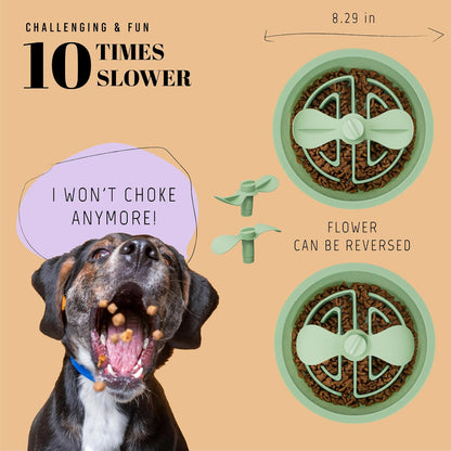 AVERYDAY Slow Feeder Dog Bowls for Large Breed, 2.5 Cups Deep Food Puzzle Bowl with Spinning Slow Feeder Insert, Non-Slip Bottom, Fits for Raised Stand, Hard Maze Design for Medium and Large Dogs