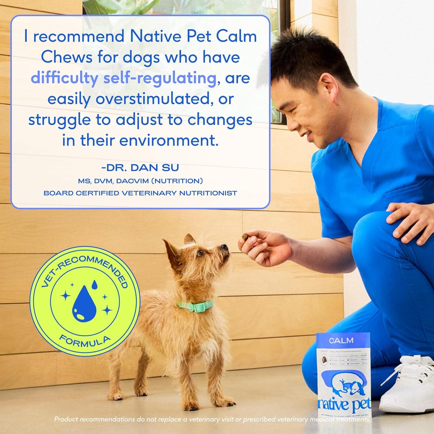 Native Pet Calming Chews for Dogs - Melatonin for Dogs Anxiety Relief - Grain Free All Natural Hemp Calming Treats & L-Theanine Helps Manage Stress & Separation Anxiety - Puppy Sleep Aid - 60 Chews