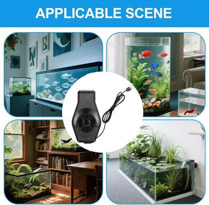 Aquarium Fans - Powerful Adjustable Fish Tank Cooler, Water Temperature Control Fan | Ventilation Circulation Device F0r Overheating Prevention | Heat Dissipation Airflow Chiller for Freshwater