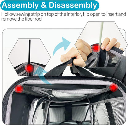 TSA Approved Pet Carrier for Small Cats Dogs, Travel Bag with Adequate Ventilation, 5 Mesh Windows, 3 Entrance, Locking Safety Zippers, Padded Shoulder and Carrying Strap, Small