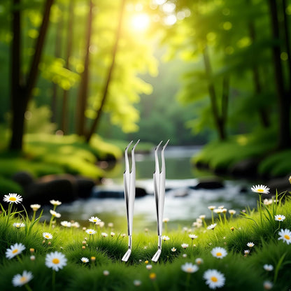 2Pcs Silver Stainless Steel Tick Tweezers Dual Tipped Tick Remover Tool First Aid Tweezers Tick Killer Tweezer for Human Dogs Cats Tick Remover Tools Flea and Tick Control