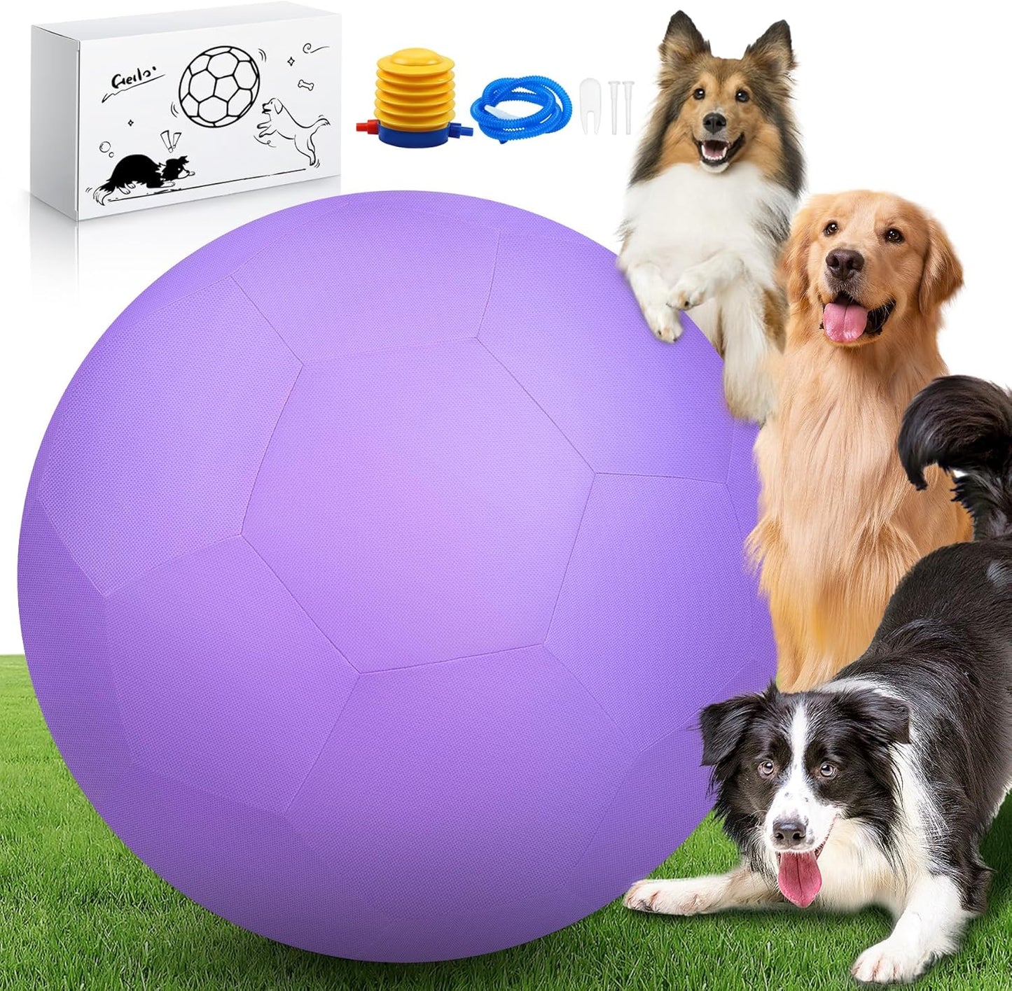 25" Herding Ball for Dogs and Horses, Durable Waterproof Dog Toy, Dual-Layer Large Interactive Pet Play Ball for Australian Shepherds, Cattle Dogs