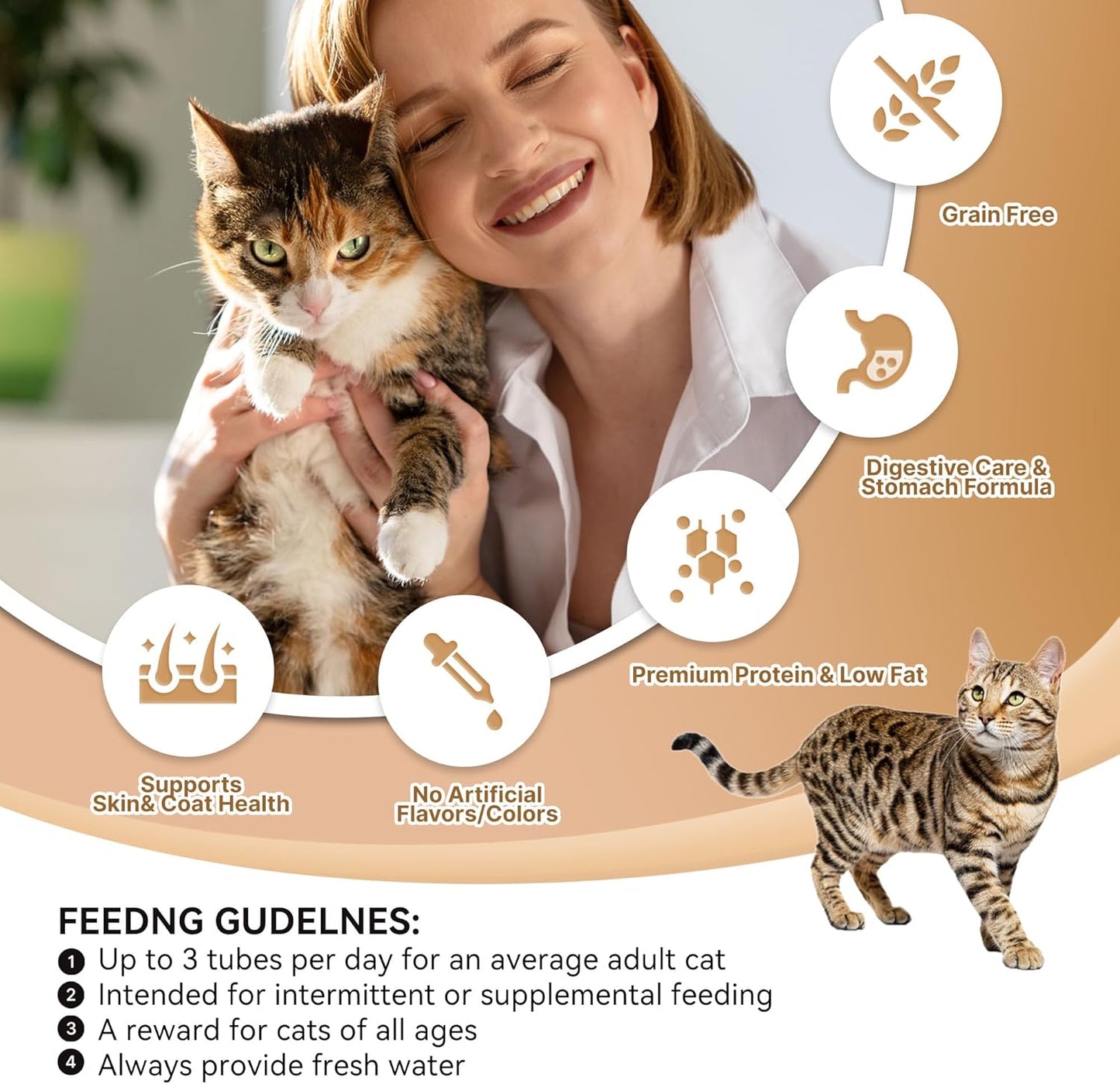 PETPHABET Lickable Cat Treats Squeeze, Creamy Puree Squeezable Wet Kitten Treats, Salmon Recipe 20 Tubes, Paste Snacks for Skin & Coat Health, Digestive Care, High Protein, Grain Free