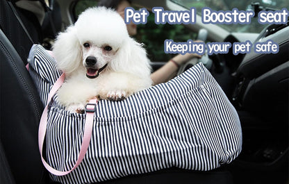 Dog Car Seat, Puppy Dog Booster Seats Fully Detachable and Washable,Bed for Car with Storage Pockets and Clip-On Safety Leash