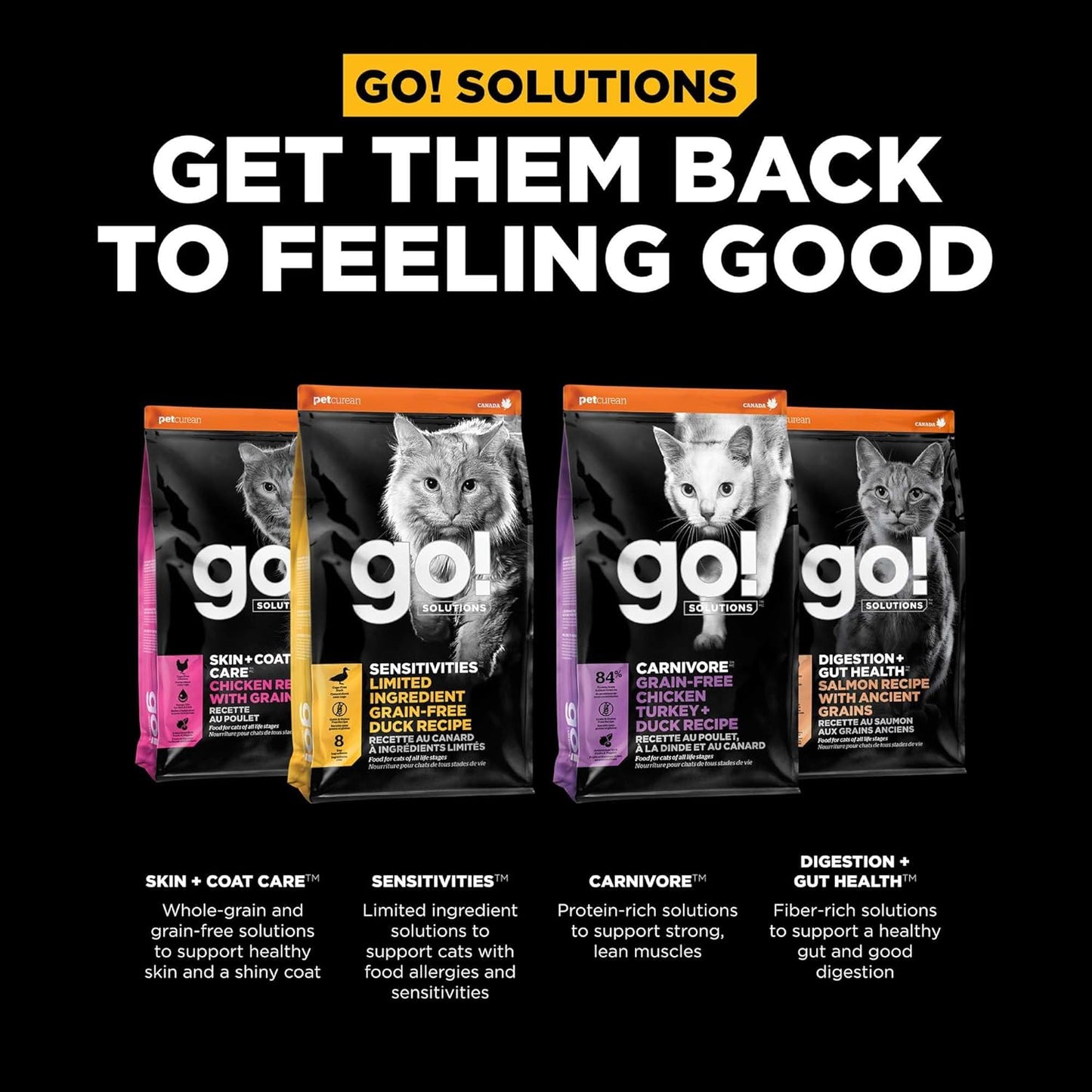 Go! Solutions Weight Management + Joint Care, Grain-Free Dry Cat Food, Salmon Recipe, 6 lb Bag