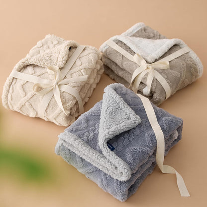 Bedsure Waterproof Dog Blankets for Large Dogs - Pet Blanket for Couch Protector Washable, Premium Jacquard Coral Fleece Cat Throw Blanket, Soft Plush Reversible Furniture Protection, 50"x60", Grey