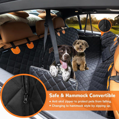URPOWER Dog Car Seat Cover for Pets 100% Waterproof Seat Cover Hammock 600D Heavy Duty Scratch Proof Nonslip Durable Soft Back Seat Covers for Cars Trucks and SUVs