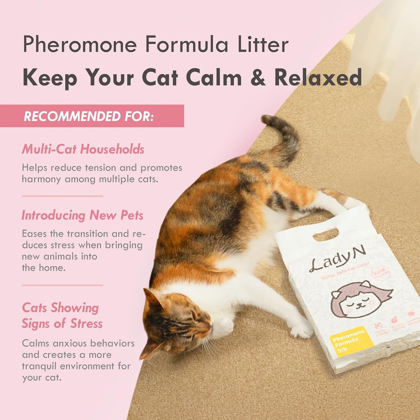 Welcome Home Cat Kit – Attractant Pellet Tofu Cat Litter 18lb & Deodorizer Set – Strong Clumping, Odor Control, Low Dust, Low-Tracking, Easy Cleanup, Long-Lasting Freshness