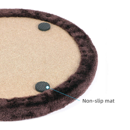 Happi N Pets Original Cat Self Groomer, Arch Grooming Brush wtih Heavy Wooden Scratching Pad, Rubbing Post & Toy, Cat Face Scratchers Body Massager, Cat Scratchers for Indoor Cats, Brown