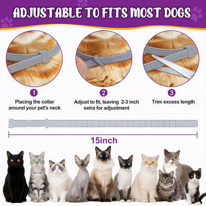 4 Pack Flea & Tick Collar for Cats - 8 Months Long-Lasting Protection and Prevention, Adjustable Cat Flea and Tick Collar