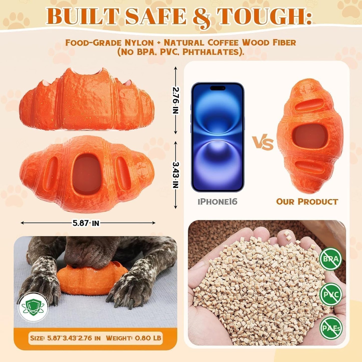 Aggressive Chew Toys for Large Dogs, Anxiety Relief for Dogs Toy, Christmas Dog Frozen Treat Toy, Indestructible Chew Toys for Peanut Butter and Frozen Treats Reduces Anxiety