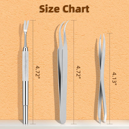 Rypet Tick Remover Tool Set - Stainless Steel Tick Remover Kit for Cats Dogs and Humans(Pack of 3)