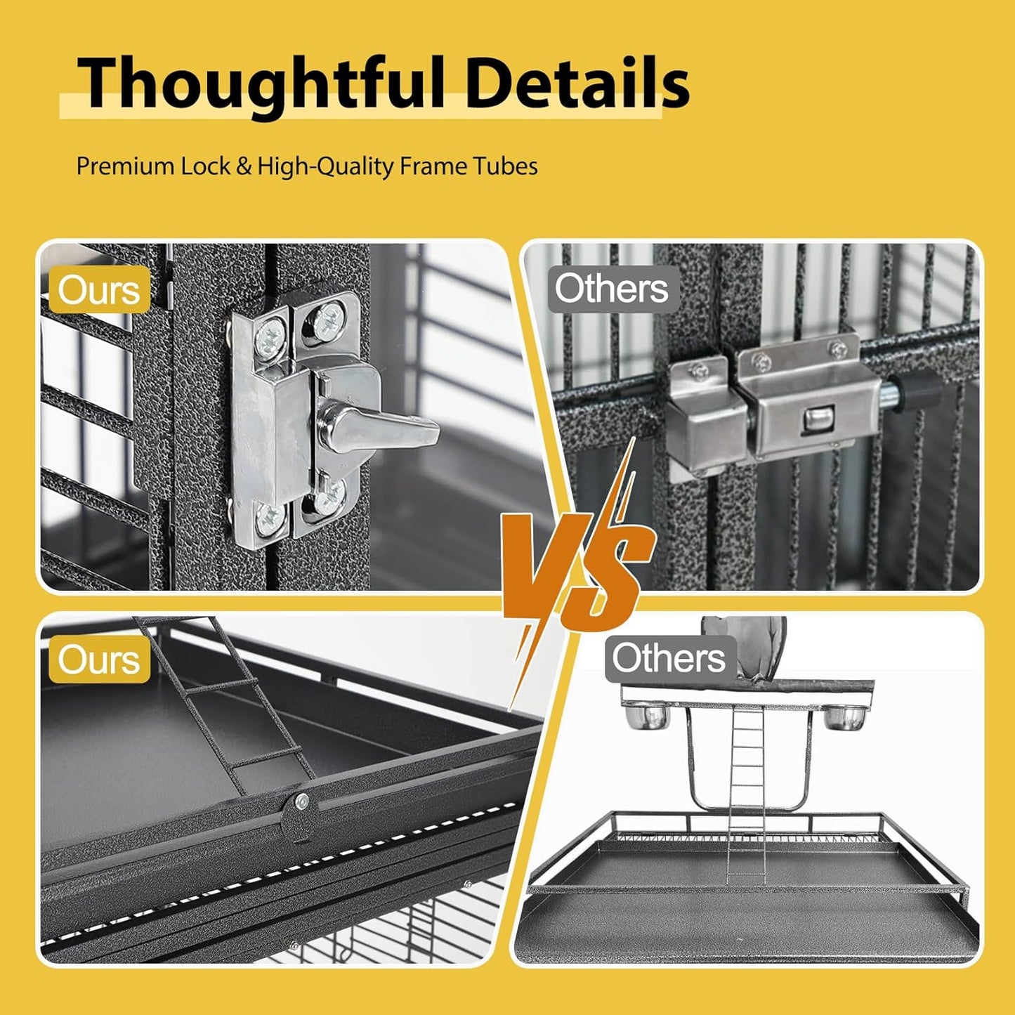 65 Inch Playtop Wrought Iron Large Parrot Bird Cages with Rolling Stand,4 Stainless Steel Bowls,Slide-Out Tray for Cockatiels Quaker Conure Parakeet Lovebird Finch Canary Small Medium Parrot Cage