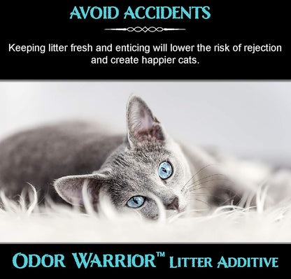 Sapphire Labs Odor Warrior Cat Litter Deodorizer | Cat Litter Odor Control with Ultra Absorbing Activated Charcoal | Extend The Life of Your Kitty Litter with a Truly Fragrance Free Litter Solution