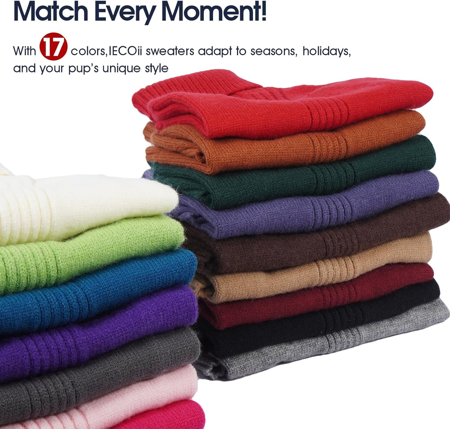 IECOii XXXL Dog Sweater,Warm Dog Sweaters for Extra Large Dogs Girl Boy,Stretchy & Cozy,Turtleneck Knitted Pullover for Pet Wear On Holiday,Easy On Doggy Sweatshirt for Labrador (Blue,XXXL)