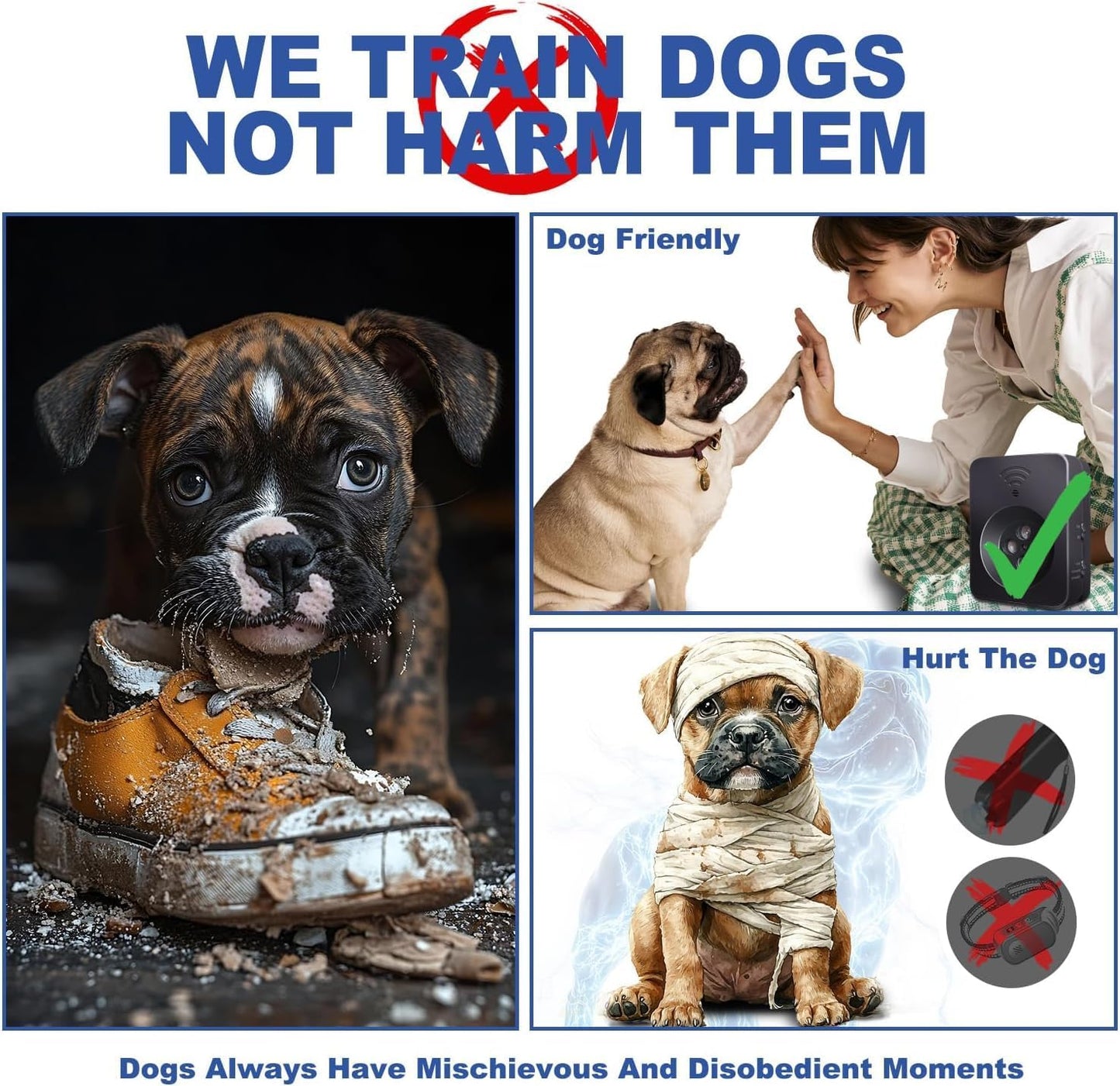 Anti Barking Devices, Ultrasonic Dog Bark Deterrent Devices, Dog Barking Deterrent Devices, Dog Barking Stopper, Anti Barking Device for Dogs Long Range 50ft, Bark Box Indoor Outdoor for Dogs Training