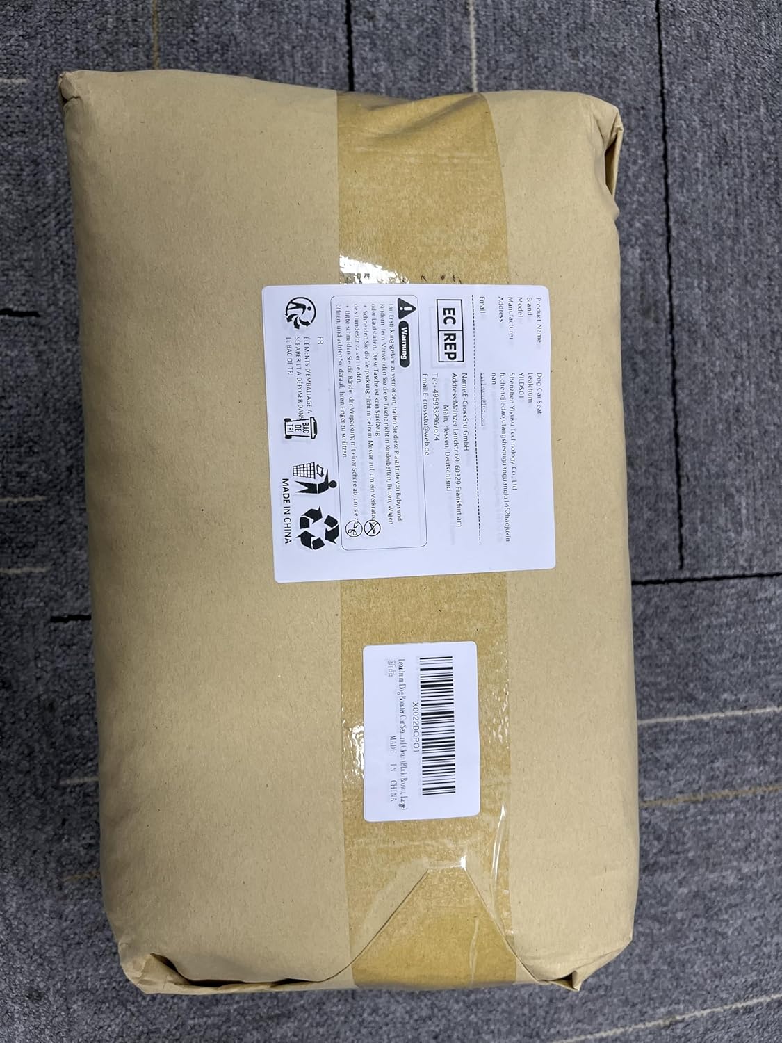 Dog Car Seat for Large Size Dog,Soft Fabric Car Dog Bed Filling Memory Foam,2 Clip-On Safety Leashs and 2 Pockets,Removable and Washable Comfy Pet Car Seat(Black/Brown, Large)