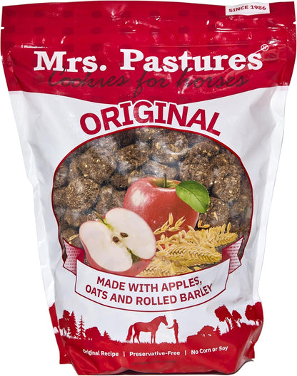 Mrs Pastures Cookies and Treats for Horses - Premium Horse Treats - Made with Apples, Oats, and Rolled Barley - Preservative Free - All Natural Ingredients - No Corn or Soy - Made in USA - (5lb Bag)