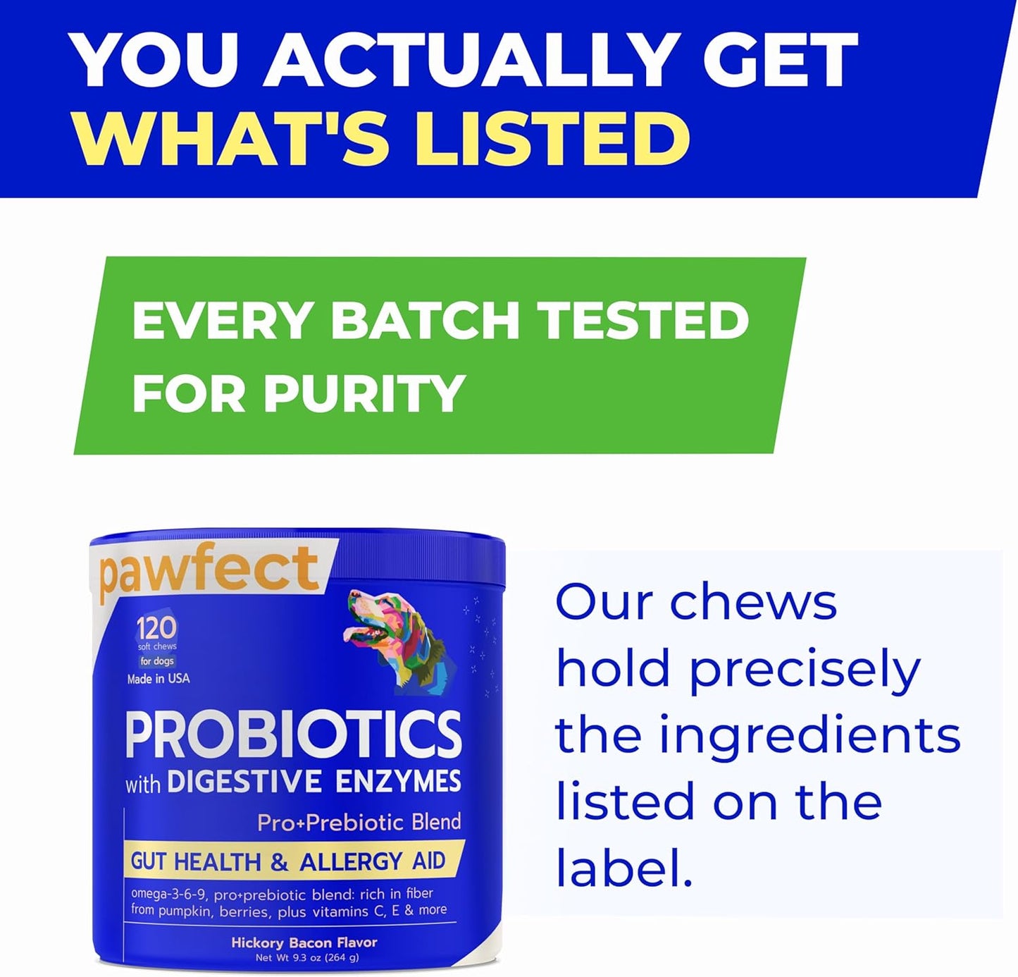 PAWFECTCHEW Pet Probiotics for Dogs & Digestive Enzymes for Dogs | Gut Health & Digestive Function Support | Pumpkin & Omega | Prebiotic Supplement Chews