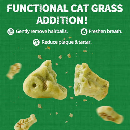 Just Try 36 OZ Cat Treats Cat Grass+20 Tubes Creamy Lickable Puree Treats Hairball Control Dental Care Training Kitten Snacks