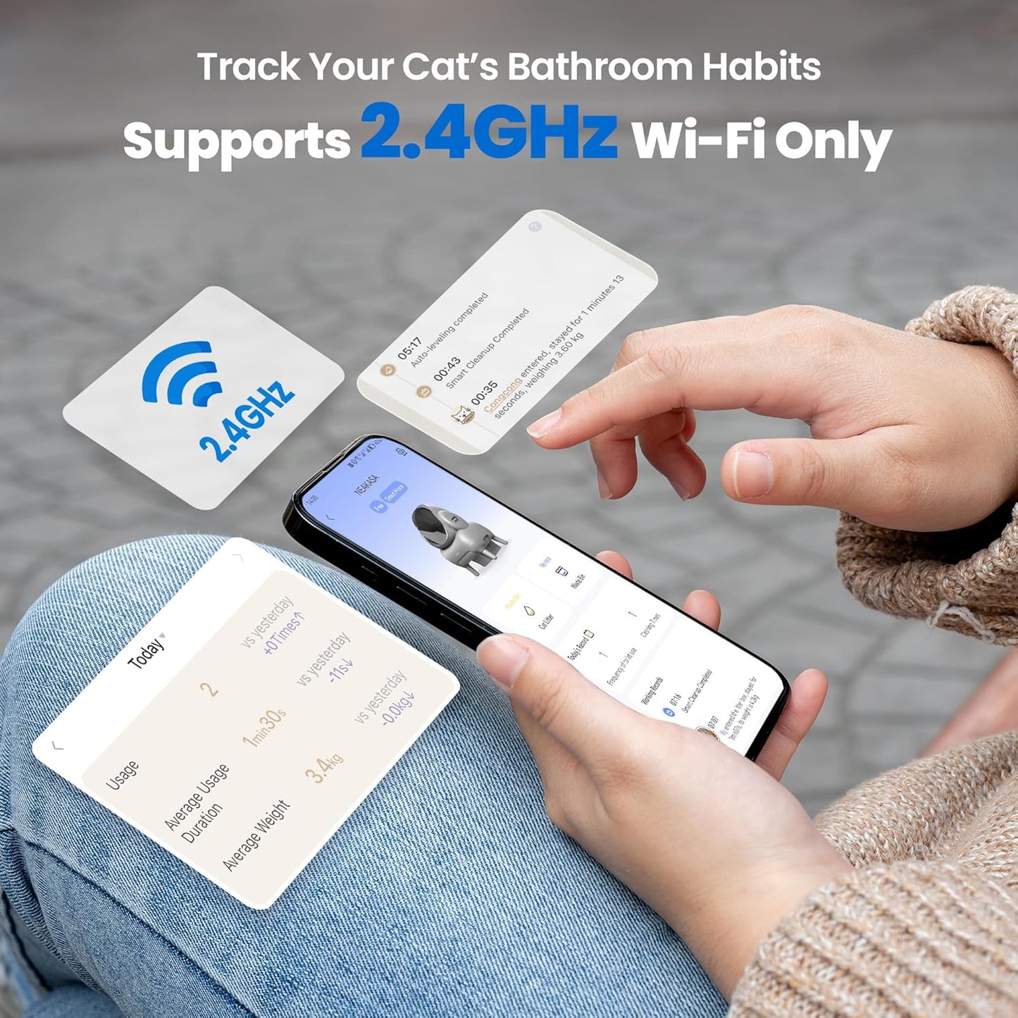 Neakasa M1 Plus Open-Top Self Cleaning Cat Litter Box, Automatic Cat Litter Box with APP Control, Odor-Free Waste Disposal Includes Trash Bags