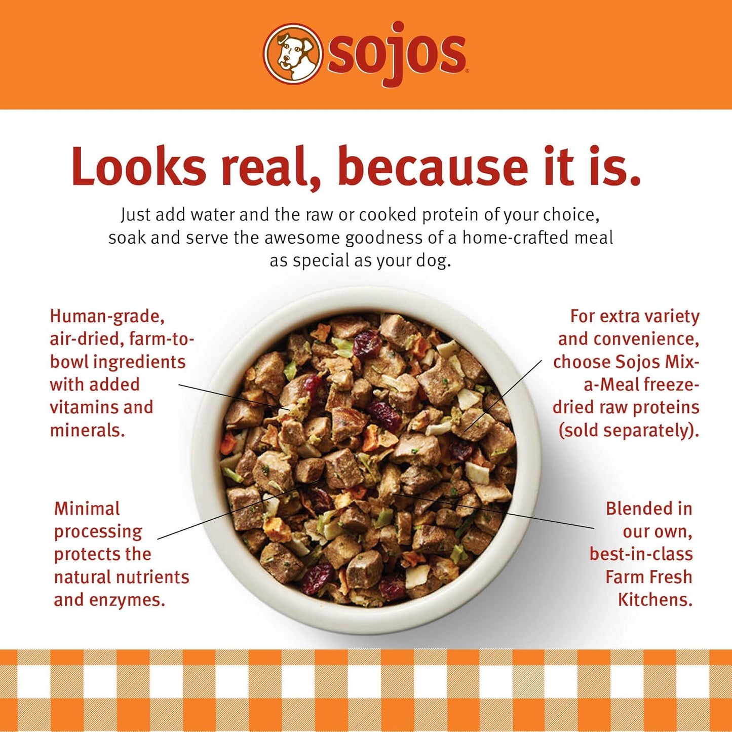 Sojos Mix-A-Meal Grain-Free Pre-Mix Dehydrated Dog Food, 8 lb