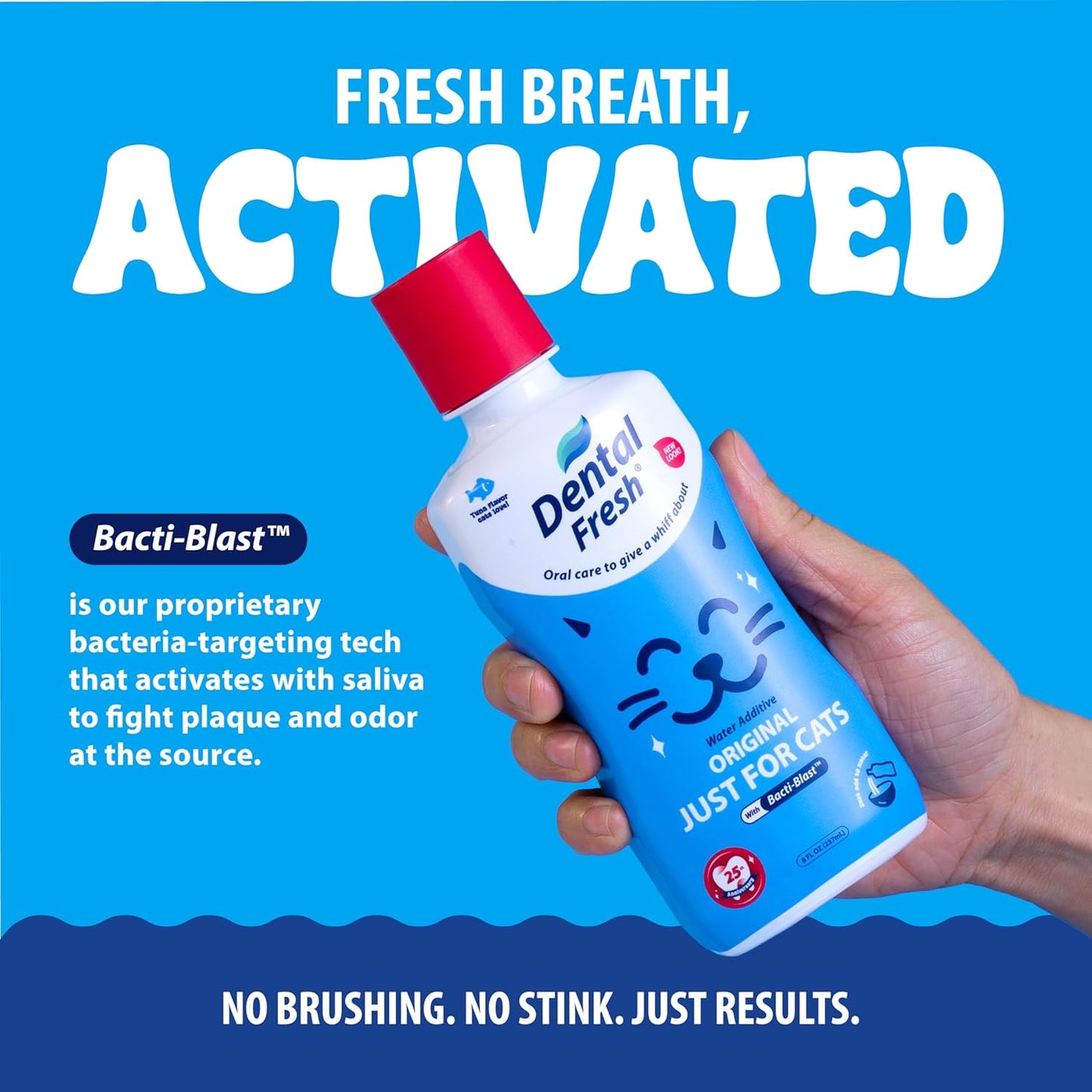 Dental Fresh Cat Water Additive, Tuna Flavor Dental Care – Easy Oral Care, Cleaner Teeth, Fresh Breath and Tartar Support for Cats