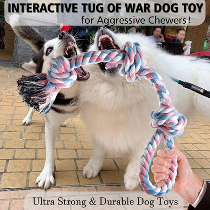 Dog Rope Toy, 2 Pcs Indestructible Dogs Toys, Dog Chew Toys for Aggressive Chewers, Tough Puppy Teething Chew Toys for Boredom, Dental Cleaning Tug of War Dog Toy, Great for Small to Large Breed