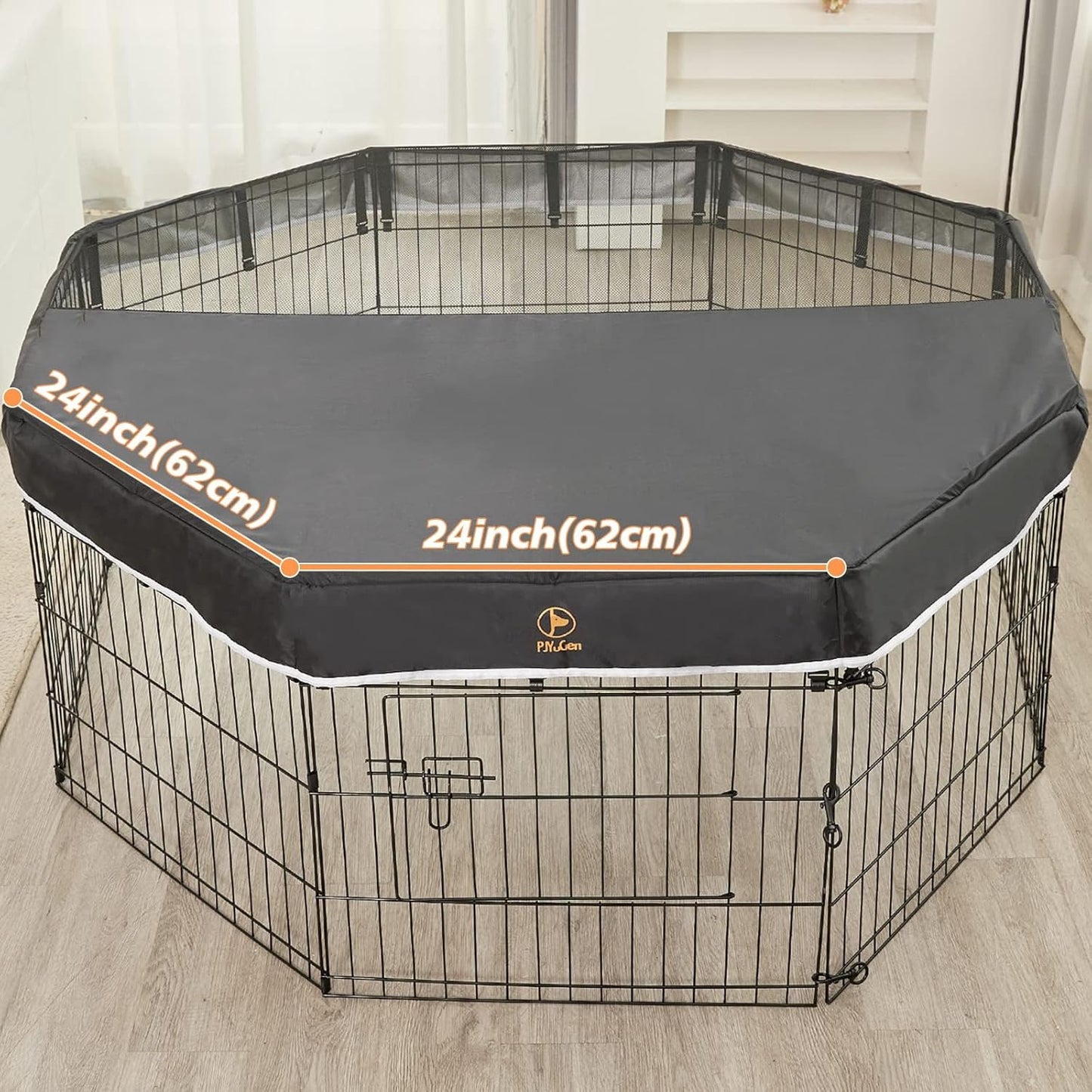 PJYuCien Mesh Top Cover - Fits 8 Panels 24 Inch Width Plastic/Metal Pet Pen Octagonal Dog Playpen (Note: Only Pen Top Cover, NO PLAYPEN)
