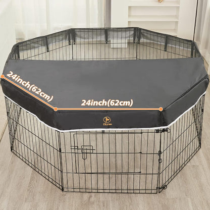 PJYuCien Mesh Top Cover - Fits 8 Panels 24 Inch Width Plastic/Metal Pet Pen Octagonal Dog Playpen (Note: Only Pen Top Cover, NO PLAYPEN)