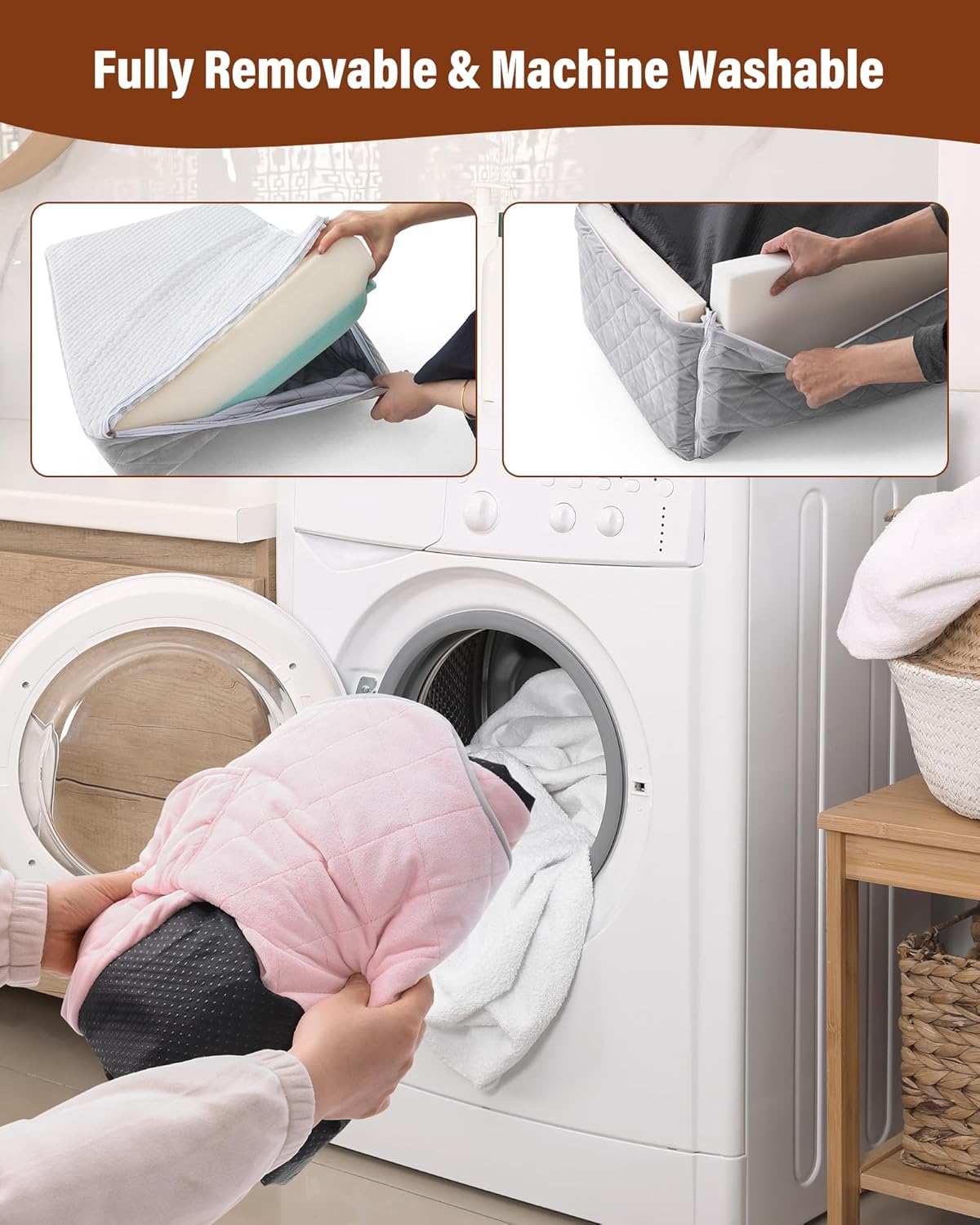 Dog Car Seat for Large Medium Dogs Under 55 lbs, Dog Booster Seat for 2 Small Dogs, Detachable Washable Pet Travel Bed with Thick Memory Foam Cushion, Safety Belt and Storage Pockets | Pink