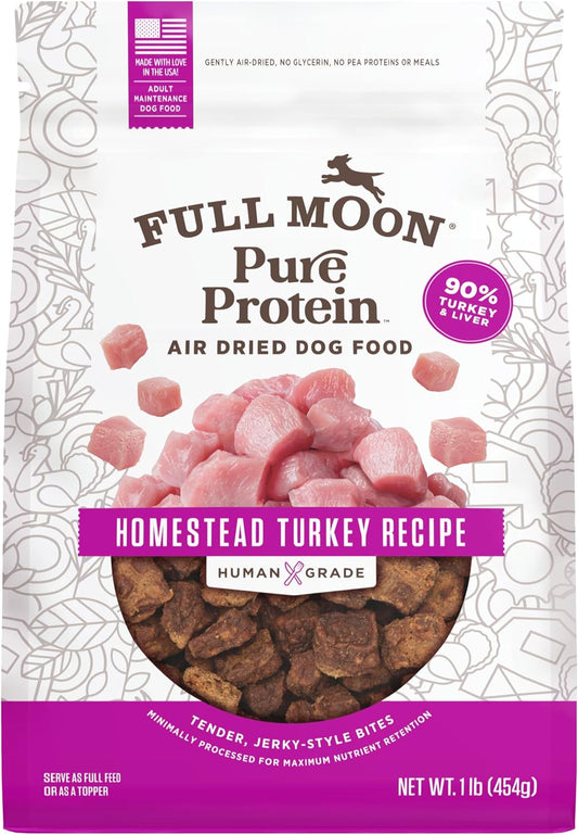 Full Moon Pure Protein Air Dried Dog Food | Homestead Turkey Recipe 1lb