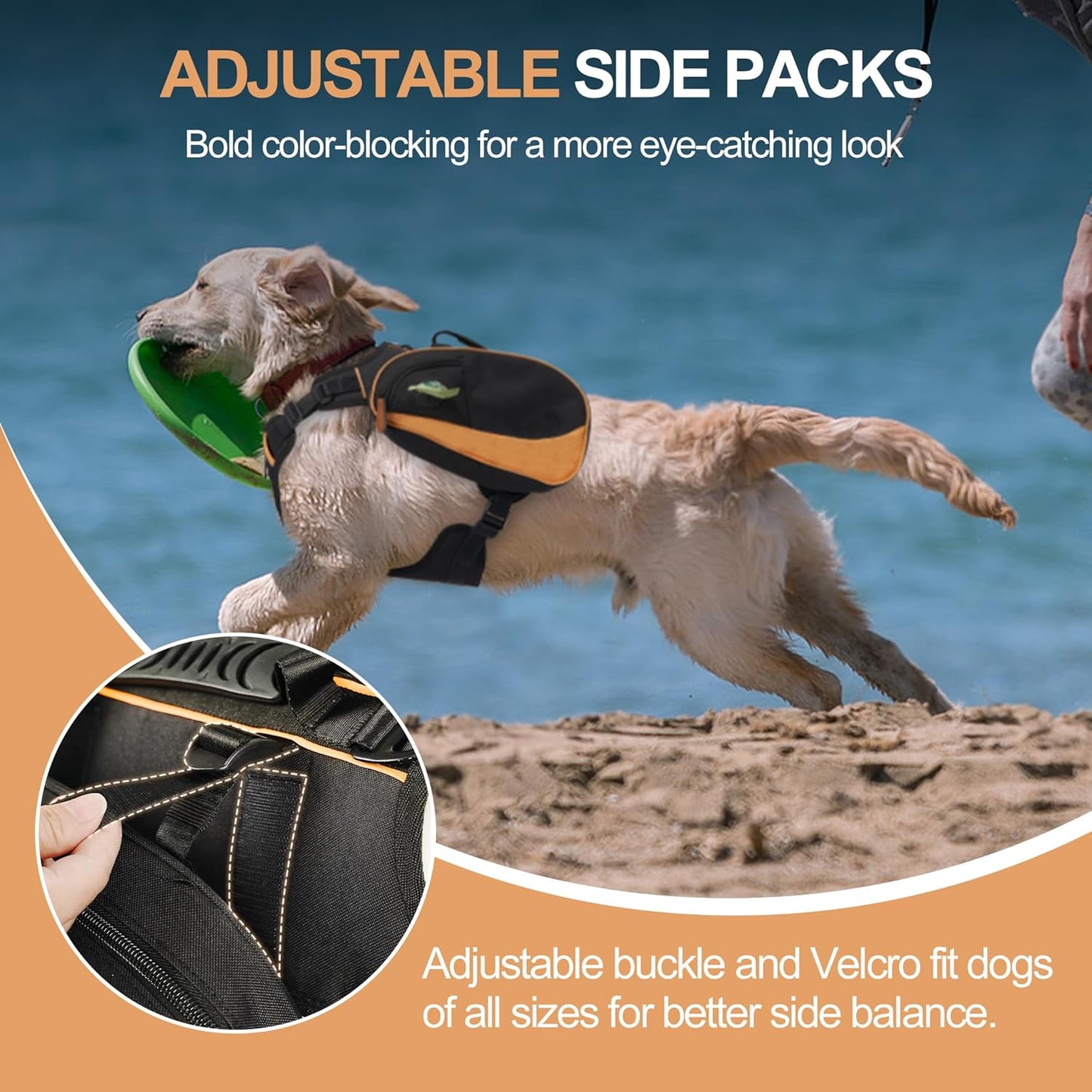 Dog Backpack Suitable for Medium-Sized Dogs, Adjustable Lightweight Pet Harness, Built-in Poop Bag Dispenser, Waterproof and Safe, Suitable for Hiking, Puppy Training, Or Daily Walks, M