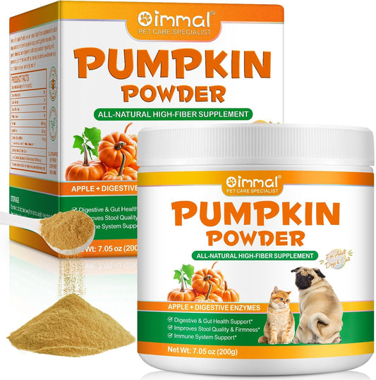Pumpkin Powder for Dogs, Dog Supplement Support Immune Function & Disgestive, Gut Health Support, Pet Supplies Pumpkin Powder Helps with Stool, Diarrhea, Constipation Relief - 7.05 oz(200g)