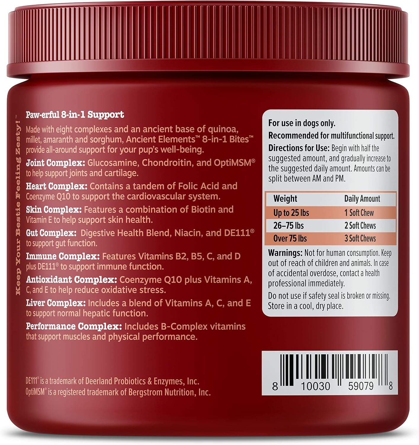 Zesty Paws Dog Multivitamin, Chewable Dog Vitamins and Supplements for Hip & Joints, Skin & Coat, Omega 3 Fish Oil for Dogs- Senior & Puppy Multivitamin - Bison- 90ct