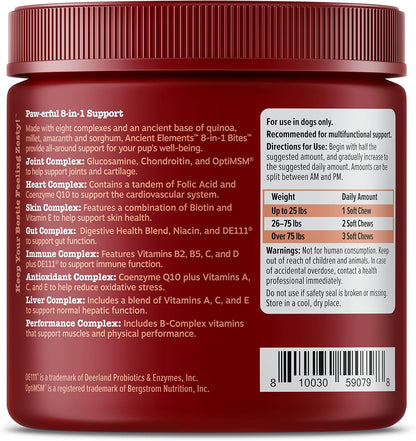 Zesty Paws Dog Multivitamin, Chewable Dog Vitamins and Supplements for Hip & Joints, Skin & Coat, Omega 3 Fish Oil for Dogs- Senior & Puppy Multivitamin - Bison- 90ct