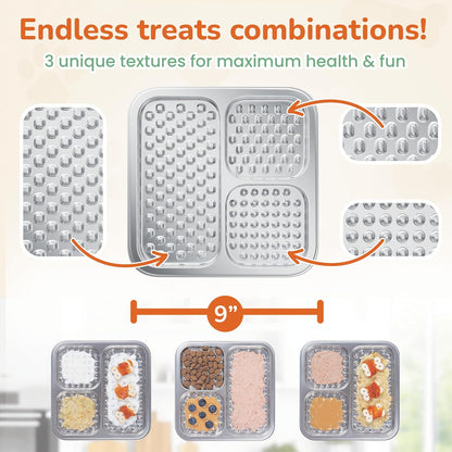 2 Pack - Stainless Steel Lick Mat for Dogs & Cats, Large Non-Slip Slow Feeder Pad with Suction Cups, Chew-Proof Dog Licking Mat for Anxiety Relief, Bathing & Grooming Time