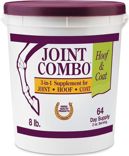 Horse Health Joint Combo Hoof & Coat, Glucosamin, Chrondroitin, Vitamin C, MSM, Biotin, Lysine, ZInc, Omega 3 and 6 Fatty Acids, 64 day supply
