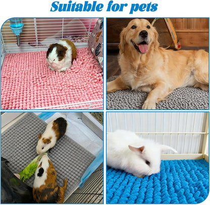6 Pcs Guinea Pig Fleece Cage Liners, 16 x 24 Inch Guinea Pig Bedding Mats Reusable Guinea Pig Pee Training Pads Rabbit Mat Washable for Small Animal Sleeping