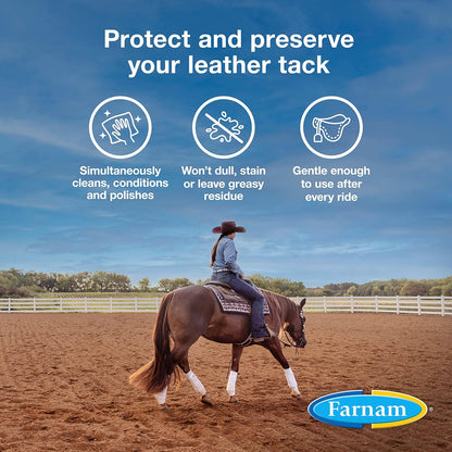 Farnam Leather New Easy-Polishing Glycerine Saddle Soap and Leather Saddle Cleaner, Protects and Preserves Leather, Cleans, Conditions and Polishes, 64 Oz.
