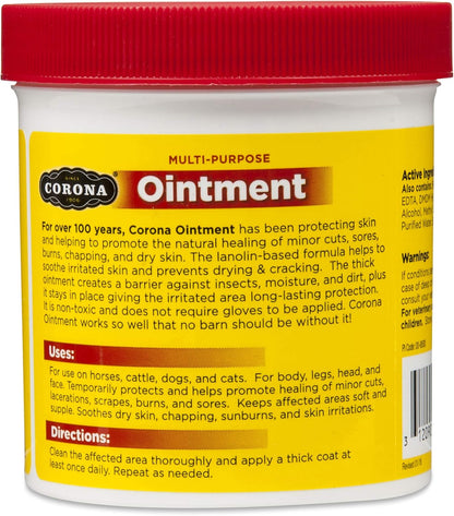 Manna Pro Corona Ointment for Horses | Lanolin-Based Formula Helps Sooth Irritation | 14 Ounces
