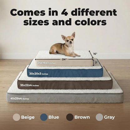 Best Pet Supplies Orthopedic Dog Bed with Memory Foam, Washable Dog Crate Mat for Small, Medium & Large Dogs, Thick Mattress for Crates, Kennels or Floor, Waterproof Pet Bed - Gray, 35 x 22 x 4